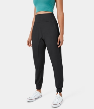 Halara High Waisted Side Pocket Plain Yoga Women's Pants Black | 875312-VWC