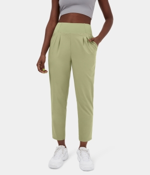 Halara High Waisted Side Pocket Plicated Casual Women's Pants Winter Pear | 397084-HTO