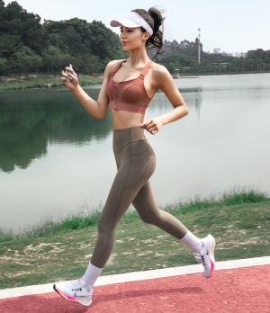 Halara High Waisted Side Pocket Shaping Training 7/8 Women's Leggings Deep Taupe | 017943-DRJ