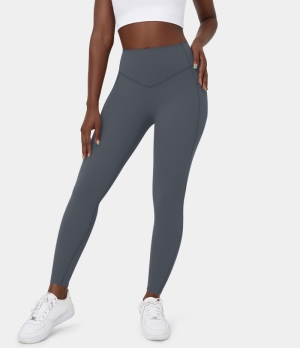 Halara High Waisted Side Pocket Shaping Training 7/8 Women's Leggings Turbulence | 930765-DRS