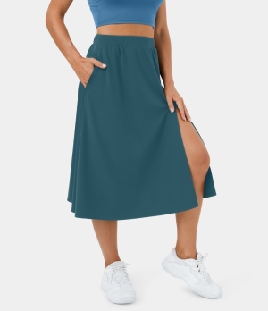 Halara High Waisted Side Pocket Split Midi Casual Women's Skirts Balsam | YHJRLIO-39