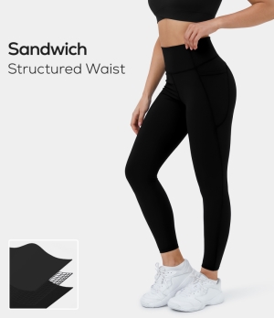 Halara High Waisted Side Pocket Training 7/8 Women's Leggings Black | 973851-OAJ