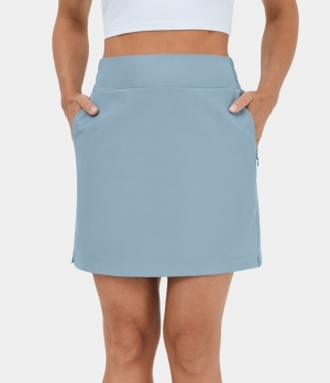 Halara High Waisted Side Zip Pocket 2-in-1 Mini Casual Women's Skirts Forget-Me-Not | NHITGBU-38