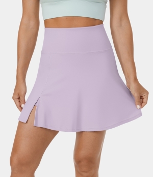 Halara High Waisted Split Hem 2-in-1 A Line Tennis Women's Skirts Taro Purple | 017648-KAX