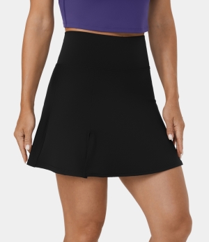 Halara High Waisted Split Hem 2-in-1 A Line Tennis Women's Skirts Black | 914026-HRX