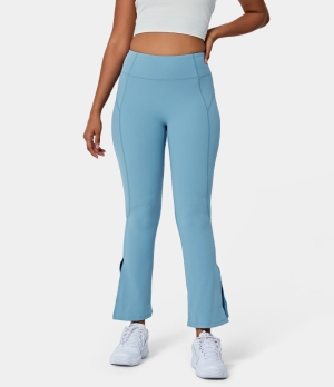 Halara High Waisted Split Hem Plain Full Length Women's Pants Light Blue | 619572-MIK