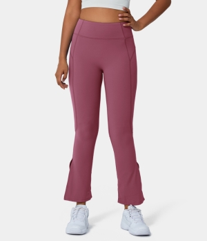 Halara High Waisted Split Hem Plain Full Length Women's Pants Begonia | 782593-TWY