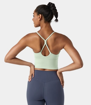 Halara In My Feels Backless Crisscross Cut Out Cropped Cami Women's Tops Spray | GLBOWEK-71