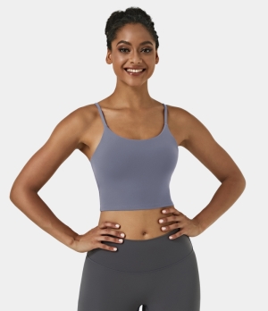 Halara In My Feels Basic Padded Workout Cropped Tank Women's Tops Sweet Lavender | TZDKGVY-09