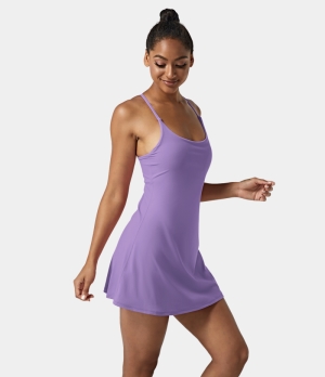 Halara In My Feels Everyday Cloudful® Air 2-in-1 Activity-Euphoria Air Women's Dress Sunlit Allium | 157640-LJU