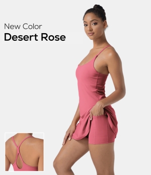 Halara In My Feels Everyday Cloudful® Air 2-in-1 Activity-Euphoria Air Women's Dress Desert Rose | 369457-OHK