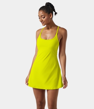 Halara In My Feels Everyday Cloudful® Air 2-in-1 Activity-Euphoria Air Women's Dress Sulphur Spring | 392186-LOQ