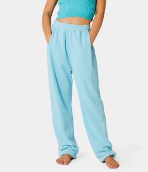 Halara Inside Drawstring Elastic Waist Side Pocket Cotton Wide Leg Women's Pants Mint Green | 693185-XMA