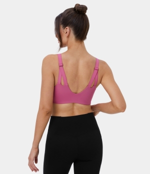 Halara Low Support Adjustable Strap Cut Out Yoga Sports Bra Women's Tops Vivacious | LQATOIP-68