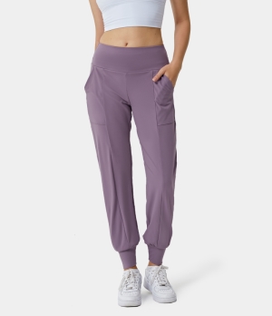 Halara Mid Rise Deep Side Pocket Comfortable Women's Jogger Iris Purple | 280734-ZND