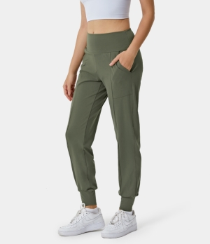 Halara Mid Rise Deep Side Pocket Comfortable Women's Jogger Moss Green | 435029-YXZ