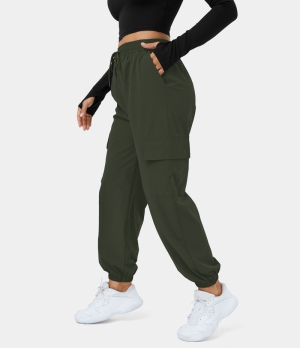 Halara Mid Rise Drawstring Side Pocket Casual Cargo Women's Jogger Mountain View | 259634-FHJ