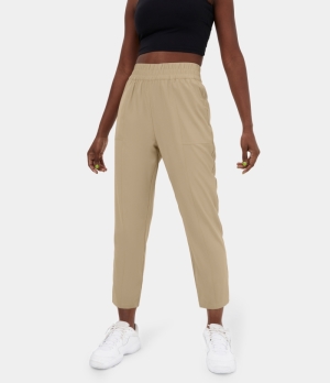 Halara Mid Rise Side Pocket Casual Women's Pants Soybean | 124385-OSP