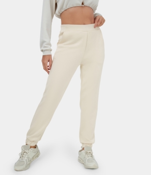 Halara Mid Rise Side Pocket Plain Casual Women's Jogger Tofu | 391672-EZI