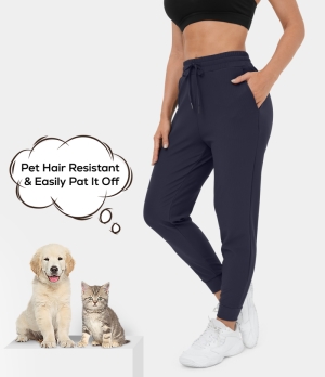 Halara Patitoff Flow Pet Hair Resistant High Waisted Drawstring Side Pocket 7/8 Women's Jogger Overture | 027638-KPL