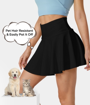 Halara Patitoff Flow Pet Hair Resistant High Waisted Pocket 2-in-1 Activity-Marvelous Women's Skirts Black | 709234-HBK