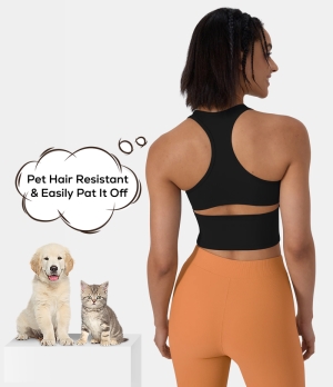 Halara Patitoff Pet Hair Resistant Racerback Cut Out Yoga Cropped Tank Women's Tops Black | MLXBOZP-32
