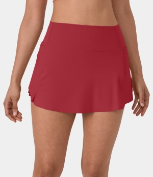 Halara Plain 2-in-1 Back Waistband Pocket Dance Women's Skirts Scarlet Smile | 035461-HRU