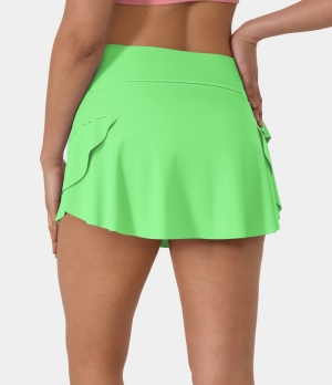 Halara Plain 2-in-1 Back Waistband Pocket Dance Women's Skirts Paradise Green | 920417-PDZ