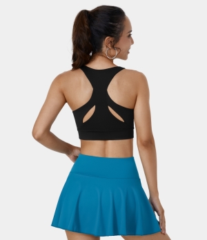 Halara Racerback Cut Out Training Sports Bra Women's Tops Black | ZNJHYEU-81