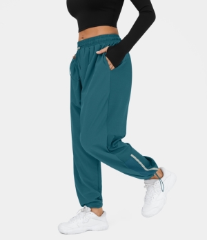 Halara Reflective Elastic Waistband Drawstring Side Pocket Casual Women's Jogger Dragonfly | 736081-GHK