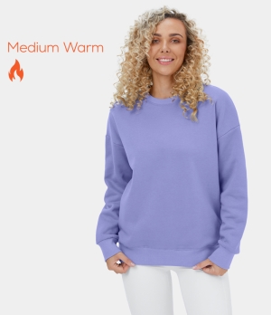 Halara Round Neck Dropped Shoulder Fleece Casual Sports Sweatshirt Women's Tops Easter Egg | MDUKNYP-92