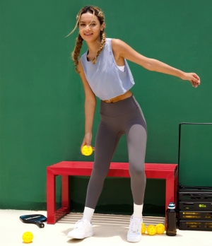 Halara Seamless Flow Drawstring Workout cropped Tank Women's Tops Grey | ILRAMBD-73