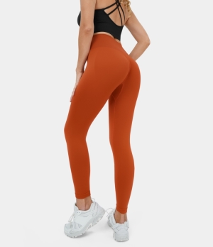 Halara Seamless Flow High Waisted Butt Lifting Plain Women's Leggings Potter's Clay | 063724-IRP