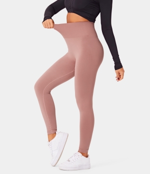 Halara Seamless Flow High Waisted Butt Lifting Plain Women's Leggings Canyon Clay | 087365-EOP