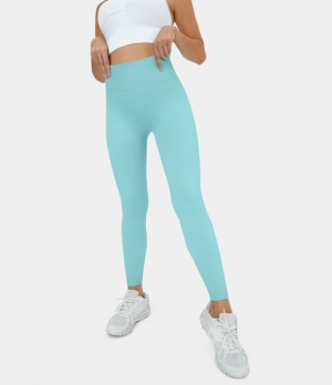 Halara Seamless Flow High Waisted Butt Lifting Plain Women's Leggings Angel Blue | 518960-ZAF
