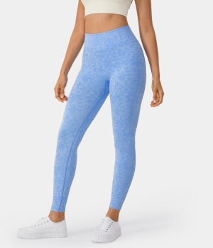Halara Seamless Flow High Waisted Butt Lifting Yoga Women's Leggings Light Baby Blue | 753469-SZL
