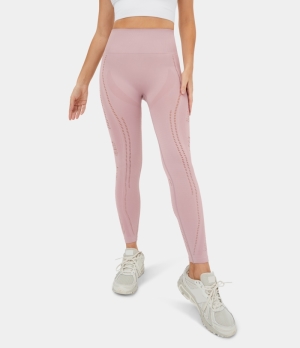 Halara Seamless Flow High Waisted Cut Out Yoga Women's Leggings Lilac Pink | 862941-LTD