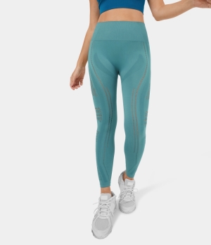 Halara Seamless Flow High Waisted Cut Out Yoga Women's Leggings Porcelain | 924865-QMZ