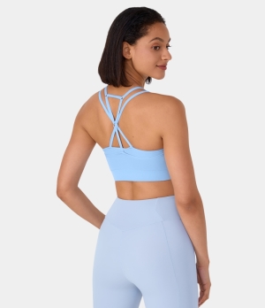 Halara Seamless Flow Low Support Double Straps Cut Out Sports Bra Women's Tops Dutch Canal | RYJACQK-69