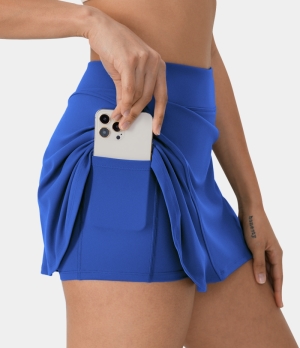 Halara Solid Hidden Side Pocket 2-in-1 Tennis Women's Skirts Blue | 145072-KWC