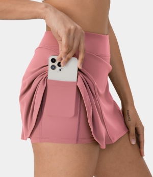Halara Solid Hidden Side Pocket 2-in-1 Tennis Women's Skirts Candy Pink | 486905-PWB