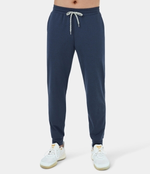 Halara SouffleSoft Elastic Waistband Pocket Couple Men Women's Jogger Dark Blue | 076932-CUJ
