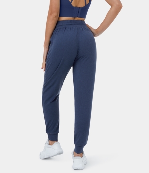 Halara SouffleSoft High Waisted Drawstring Side Pocket Harem Casual Women's Jogger Dark Blue | 214739-BJZ