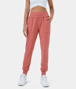 Halara SouffleSoft High Waisted Side Pocket Casual Women's Jogger Begonia | 957316-CGU