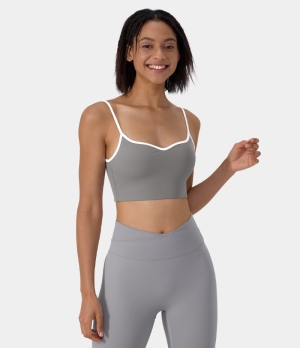 Halara Spaghetti Strap Color Block Cropped Yoga Tank Women's Tops Weathervane | EFDIGOZ-79