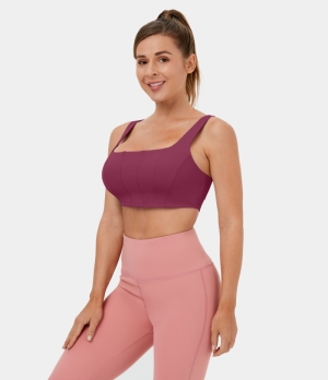 Halara Square Neck Cropped Yoga Tank Women's Tops Anemone | DCPZSTU-71