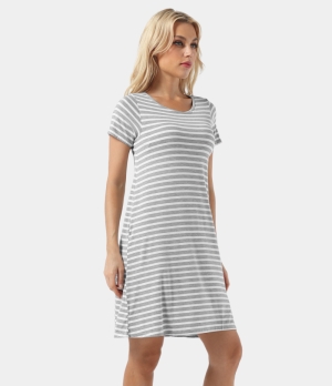 Halara Striped 2-in-1 Model Women's Dress Grey | 523496-BFX