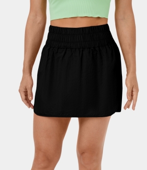 Halara Super High Waisted Side Split 2-in-1 Side Pocket Casual Women's Skirts Black | 341580-IBJ