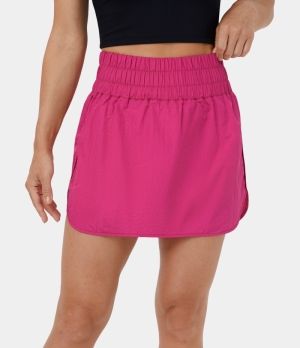 Halara Super High Waisted Side Split 2-in-1 Side Pocket Casual Women's Skirts Fuchsia Rose | 712385-QPZ