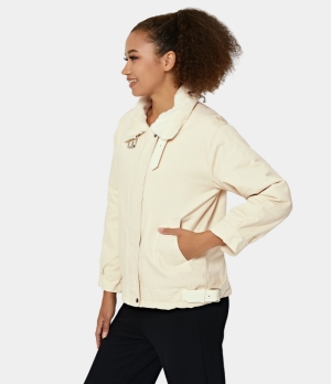 Halara Turtleneck Teddy Lined Zipper Side Pocket Jacket Women's Tops Coconut White | MWKZDYF-21